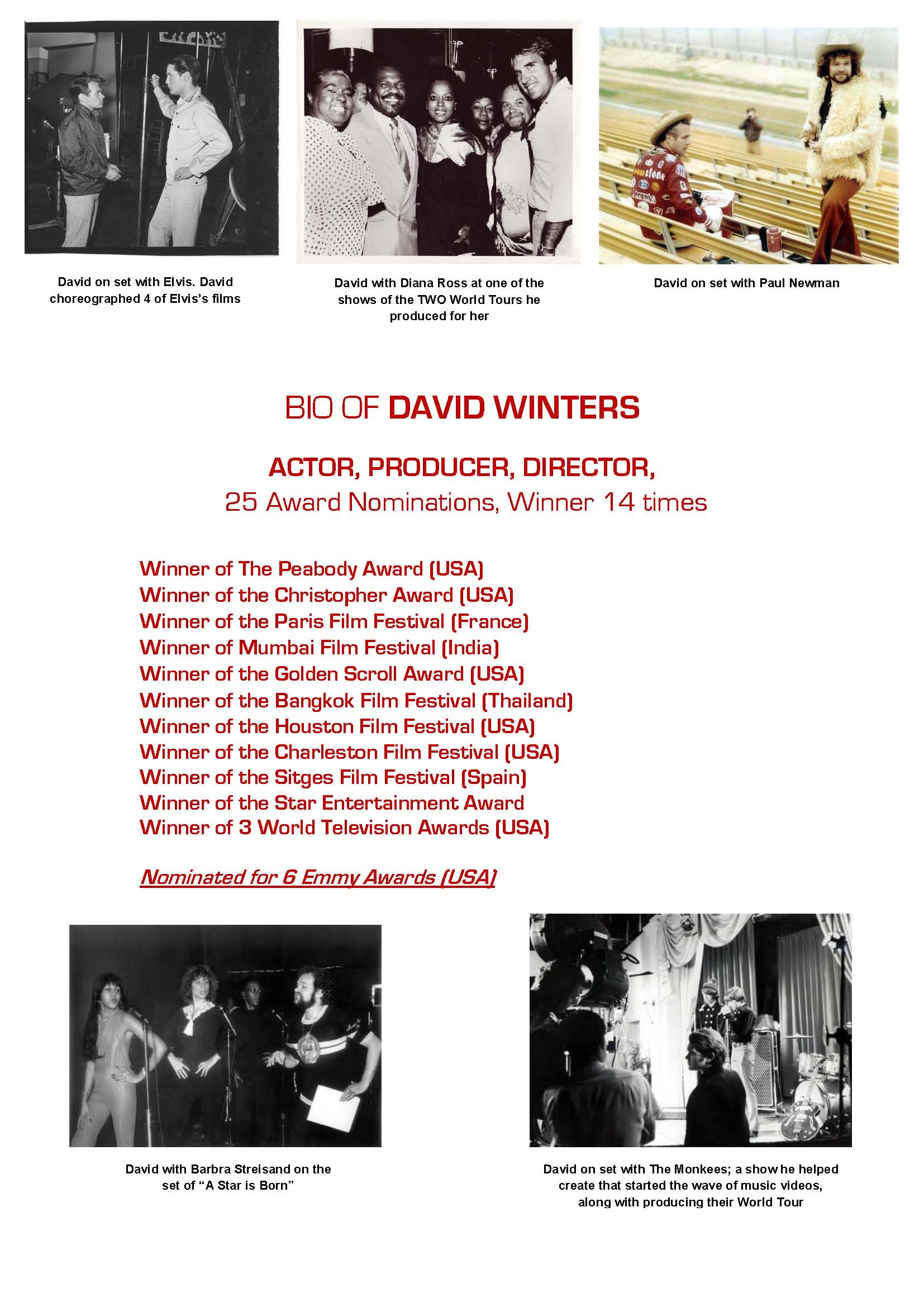 David Winters biography page dancer choreographer West Side Story