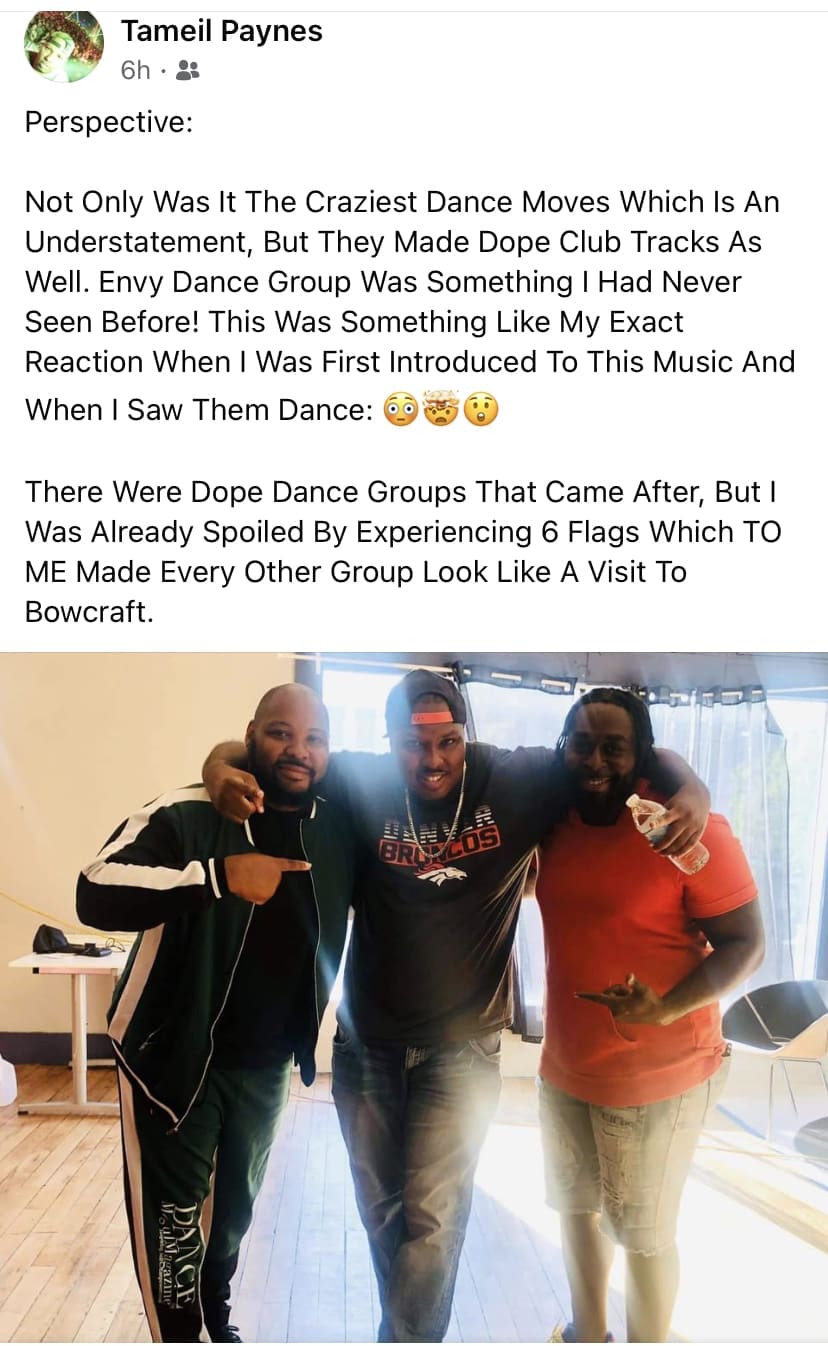 EnVy Dance Group promotional flyer from the early Jersey Club years